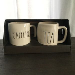 Rae Dunn Caffeine and Tea Mug Set